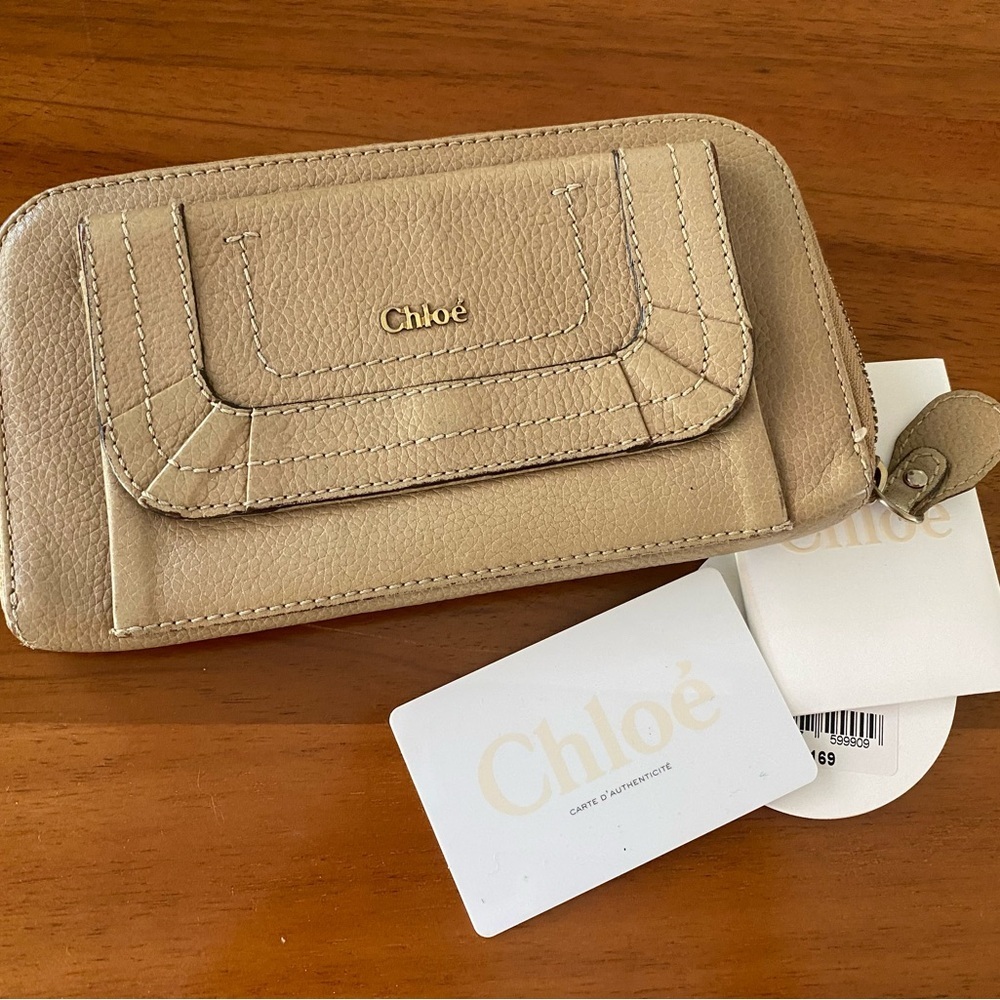 NWT &COA & dust bag Chloe Tan‎ Leather Wallet